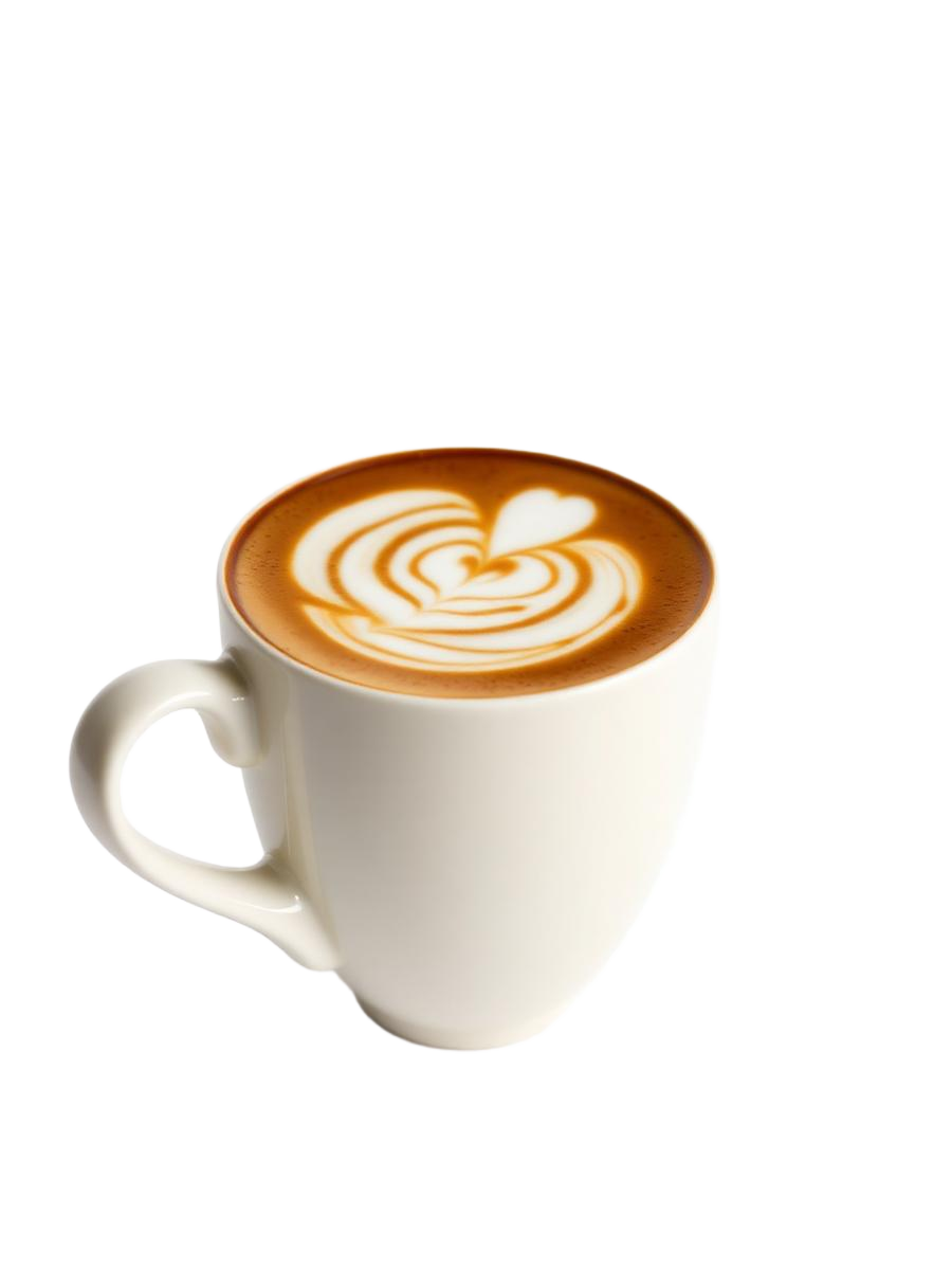 Hot cappuccino with latte art